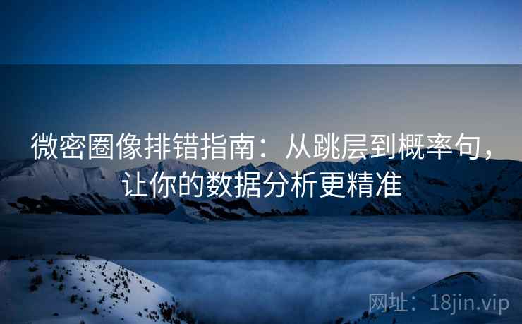微密圈像排错指南:从跳层到概率句,让你的数据分析更精准